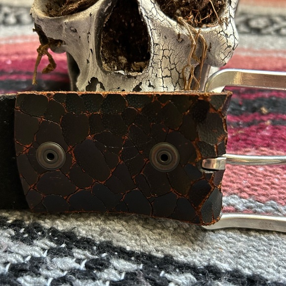 Bill Adler Vintage Distressed thick leather belt size 38. - Picture 3 of 4